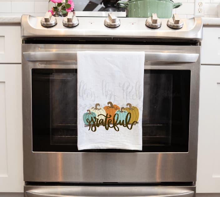 Grateful (Multi Pumpkin) Tea Towel - Tea Towels