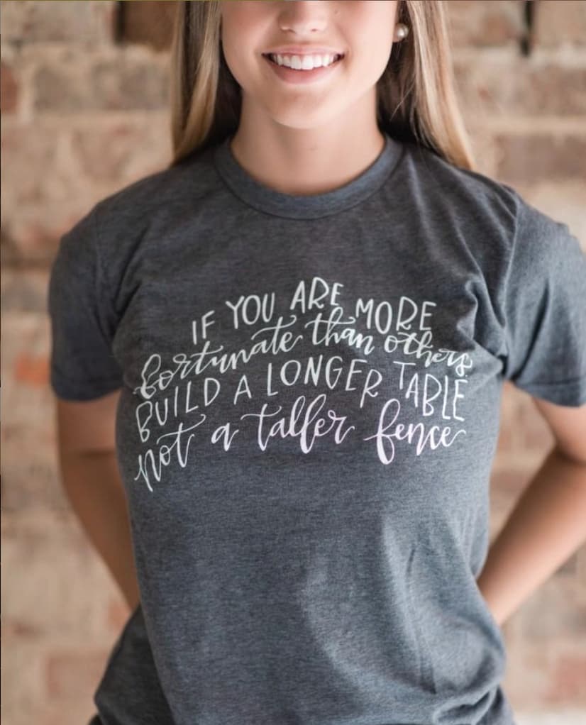 Tables Not Fences Charcoal Tee - Tees