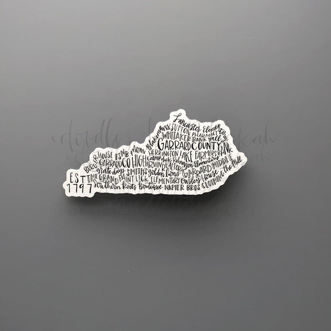 Garrard County KY Word Art Sticker - Sticker