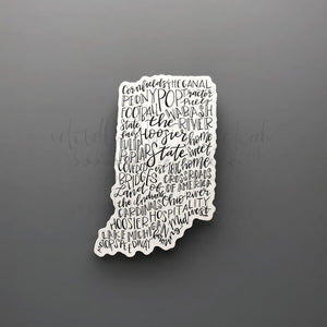 Indiana Word Art Sticker