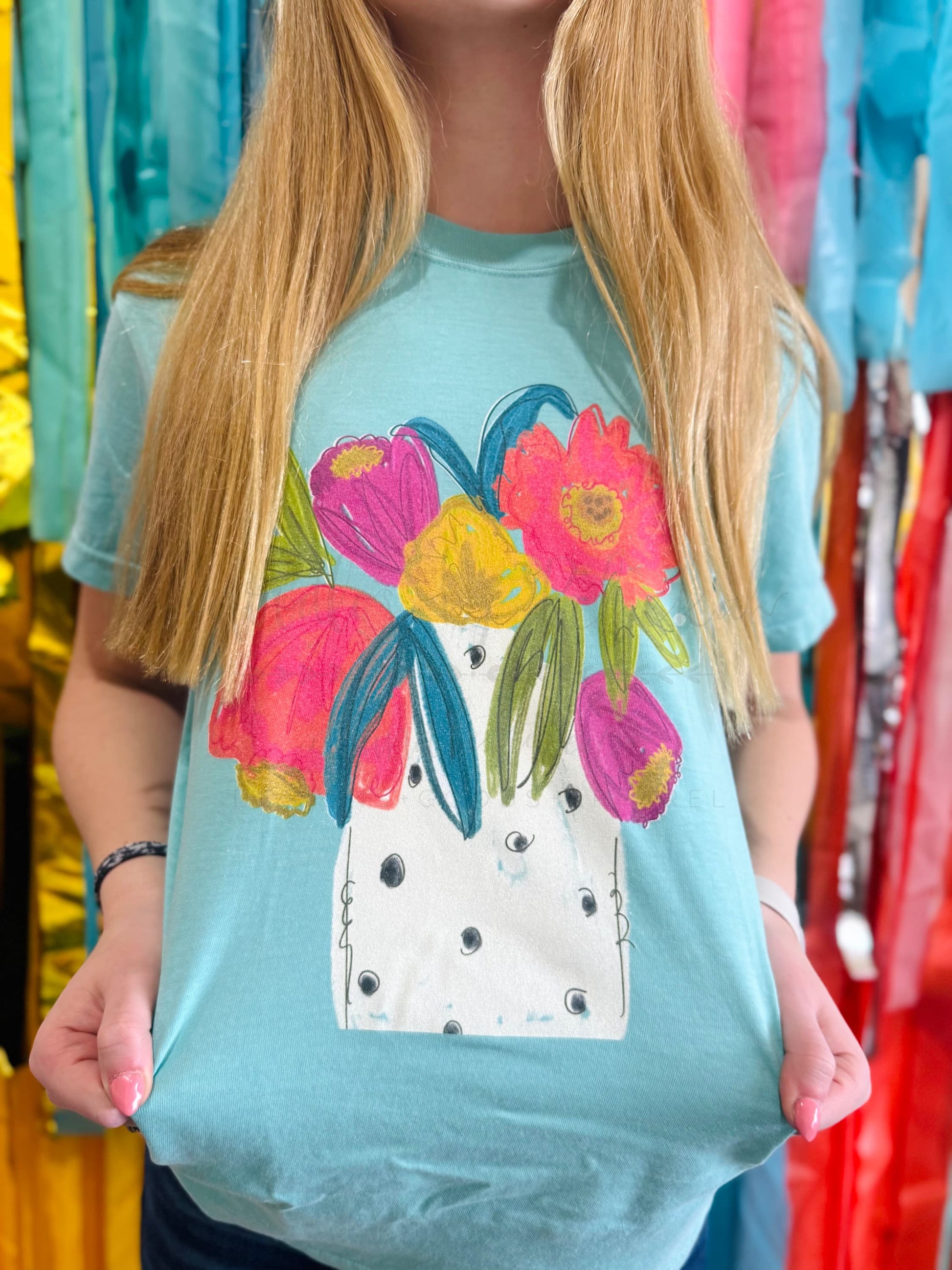 101 Flowers Chalky Mint tee - Tees