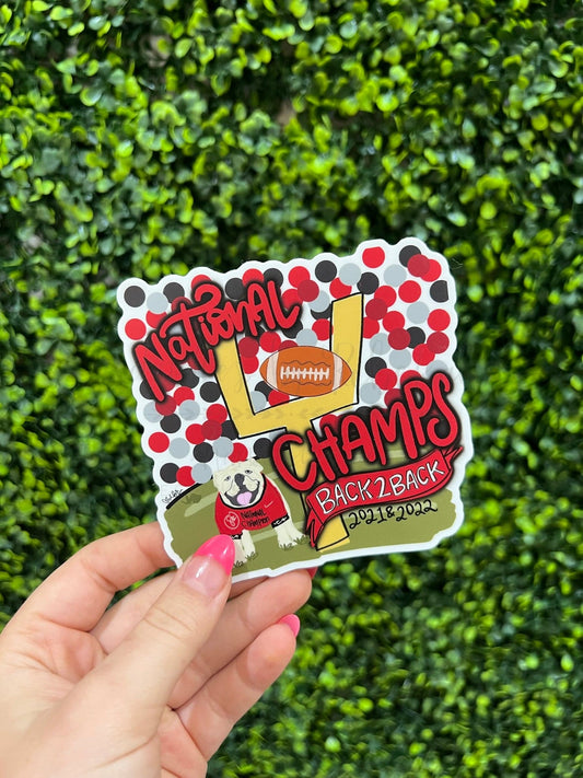 National Champs Back2Back Sticker - Sticker
