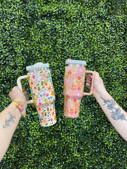 40 oz Doodle Dupes Tumblers Flowers