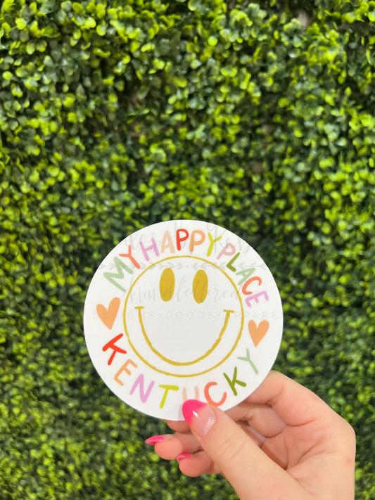 My Happy Place - Kentucky Smiley Sticker - Sticker