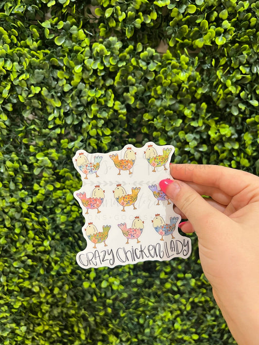 Crazy Chicken Lady Sticker - Sticker