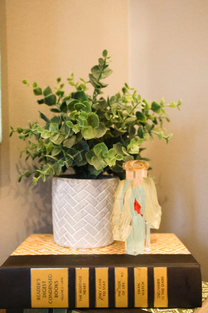 Angel with Cardinal Acrylic Shelf Sitter