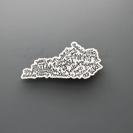 Bardstown Sticker with doodles of word art