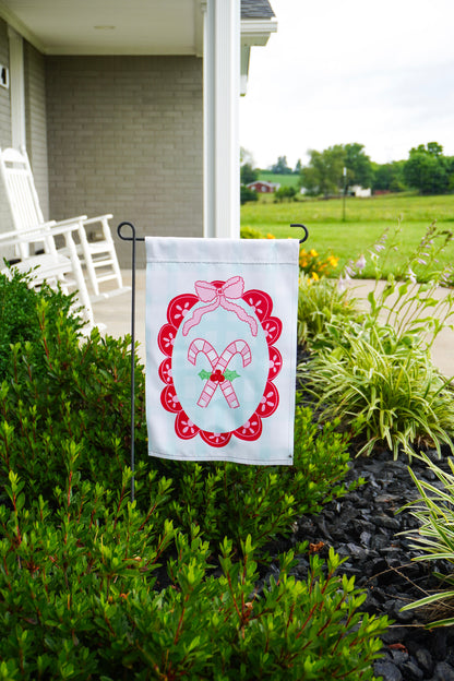 Scalloped Candy Canes Garden Flag