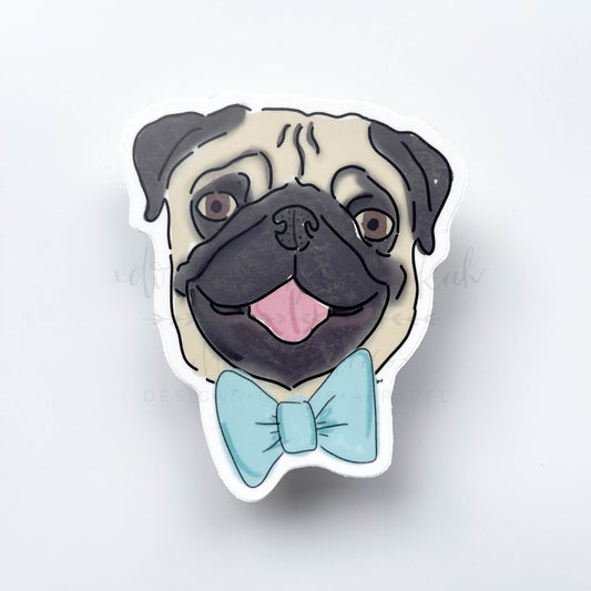 Pug Bow Tie Sticker - Sticker