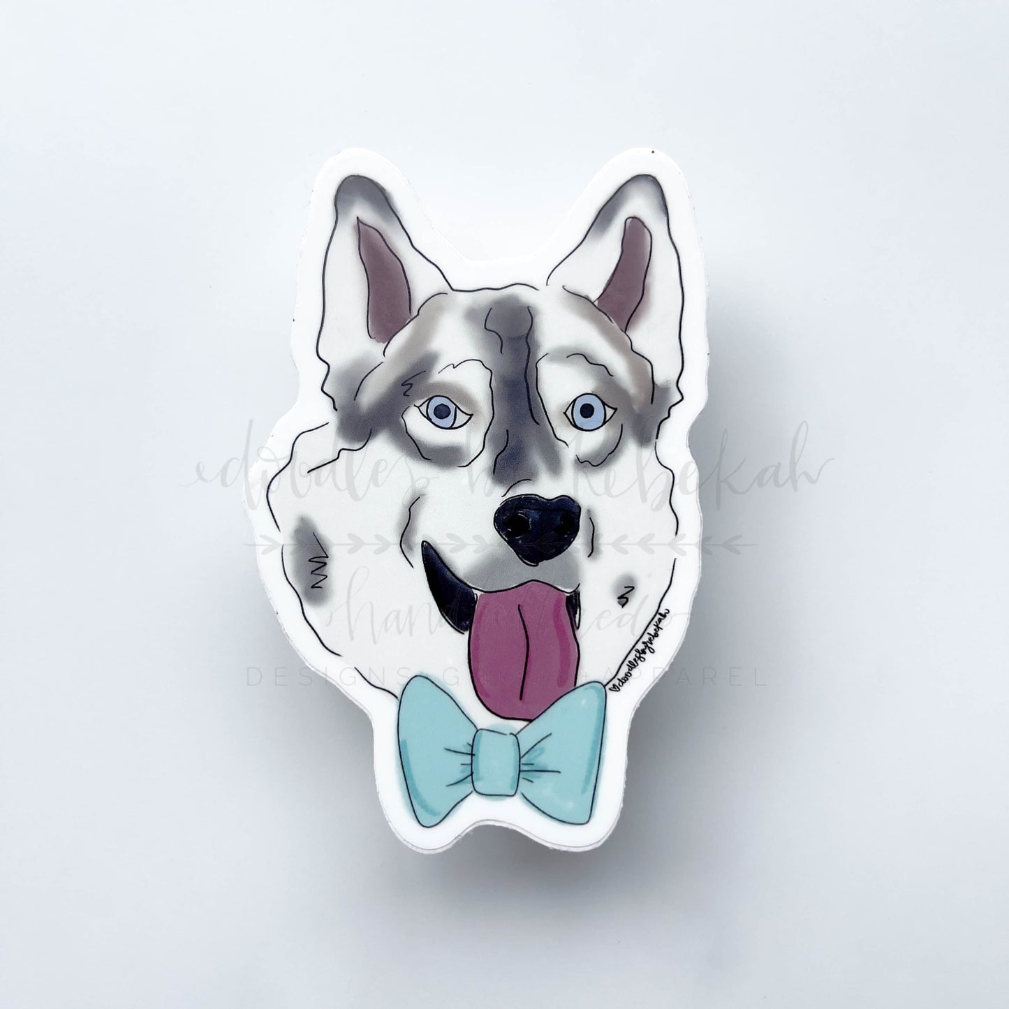 Husky in a Bow Tie Sticker - Sticker