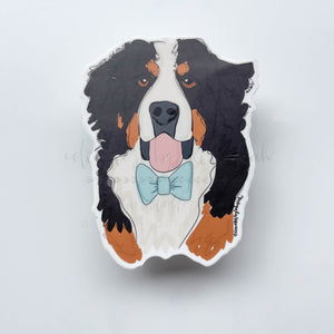 Bernese Mountain Dog in a Bow Tie Sticker - Sticker