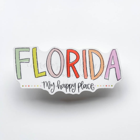 Florida My Happy Place Sticker - Sticker