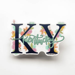 KY Kentucky Floral Fall Sticker - Sticker