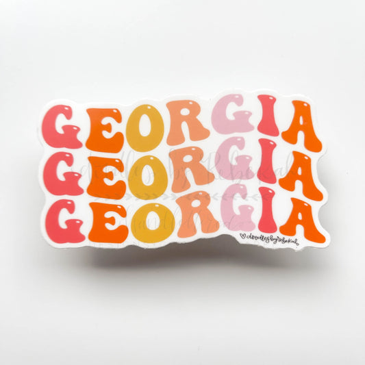 Georgia Bubble Letters Sticker - Sticker