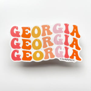 Georgia Bubble Letters Sticker - Sticker
