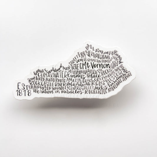 Mt. Vernon KY Word Art Sticker - Sticker