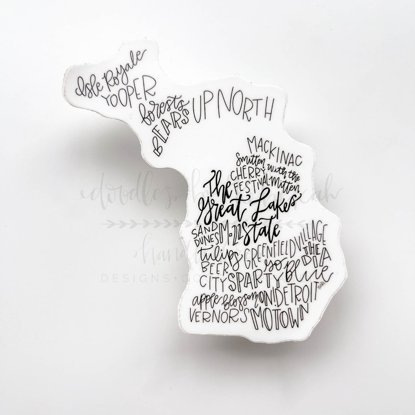 Michigan Word Art Sticker - Sticker