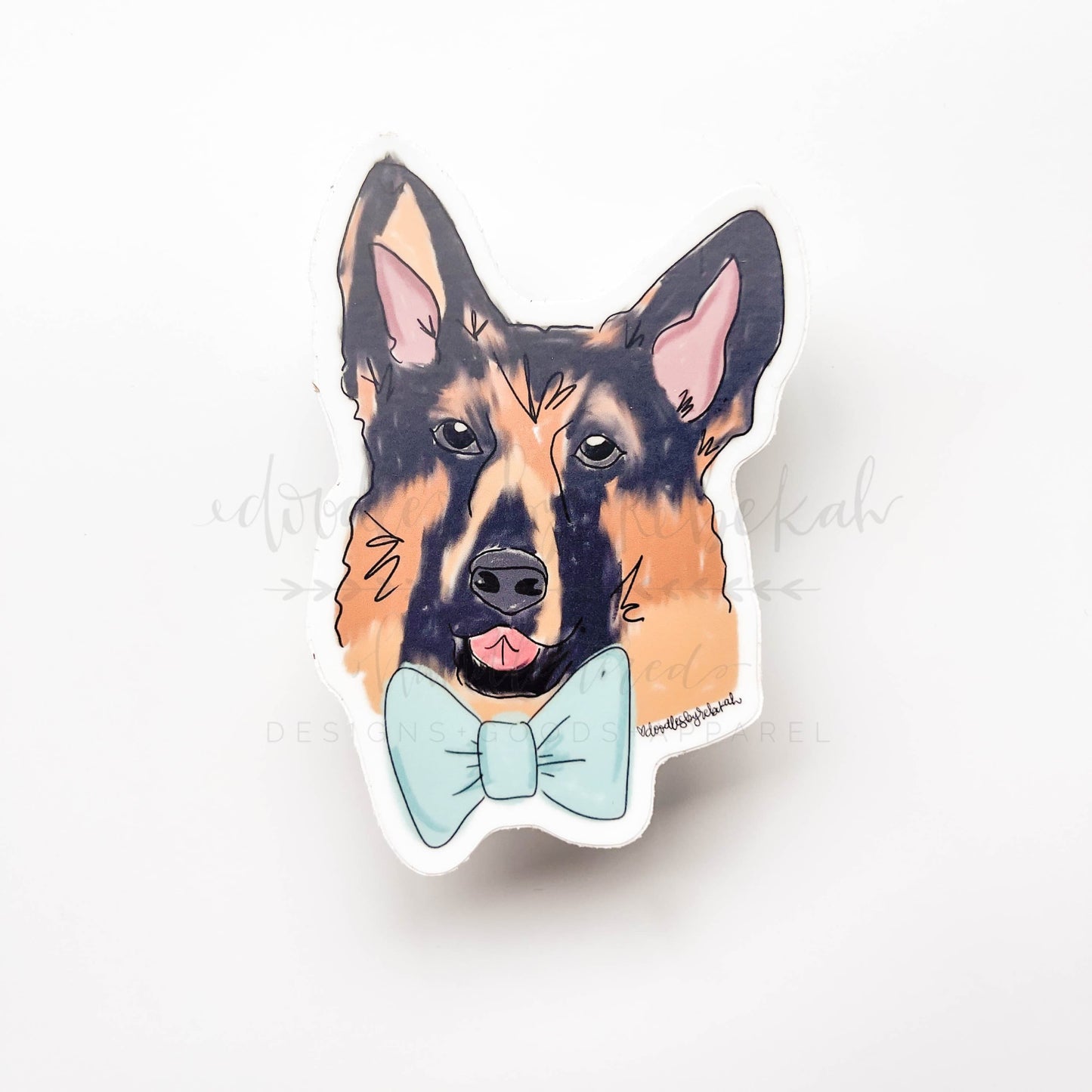 German Shepherd in a Bow Tie Sticker - Sticker