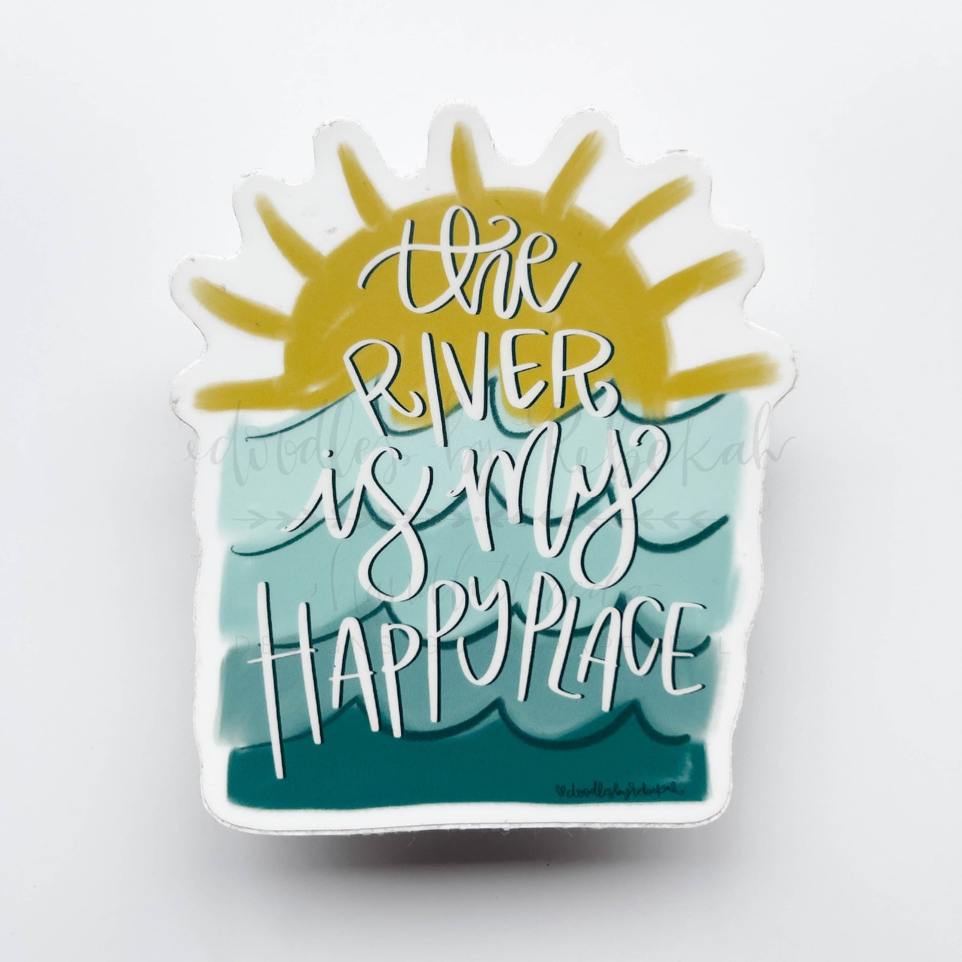 River Is My Happy Place Vertical Sticker - Sticker