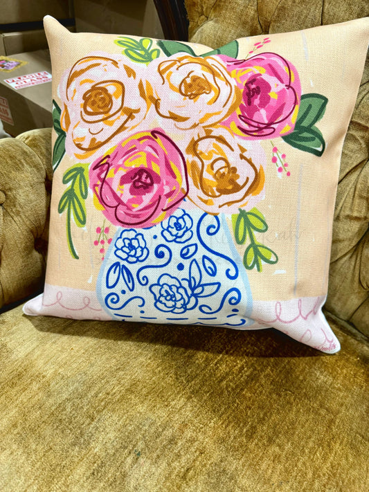 Carrie Mae Floral Square Pillow - Pillow