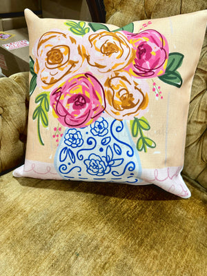 Carrie Mae Floral Square Pillow