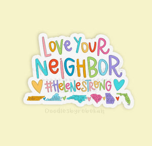 Love Your Neighbor-Relief Sticker - Sticker