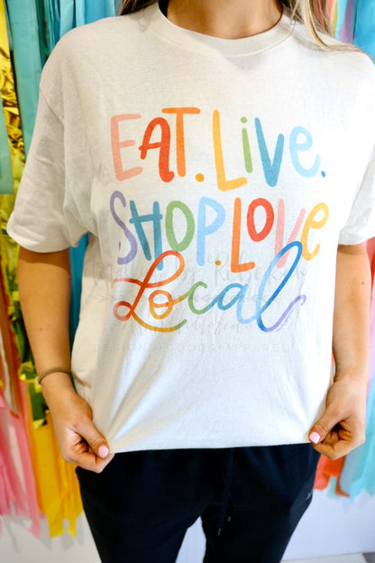 Eat Live Shop Colorful Tee