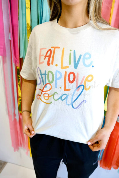 Eat Live Shop Colorful Tee