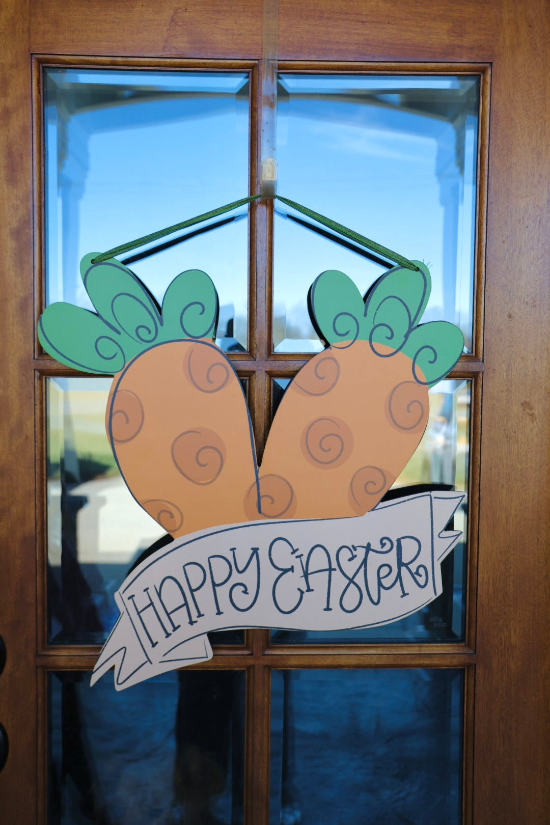 Happy Easter Carrots Doorhanger
