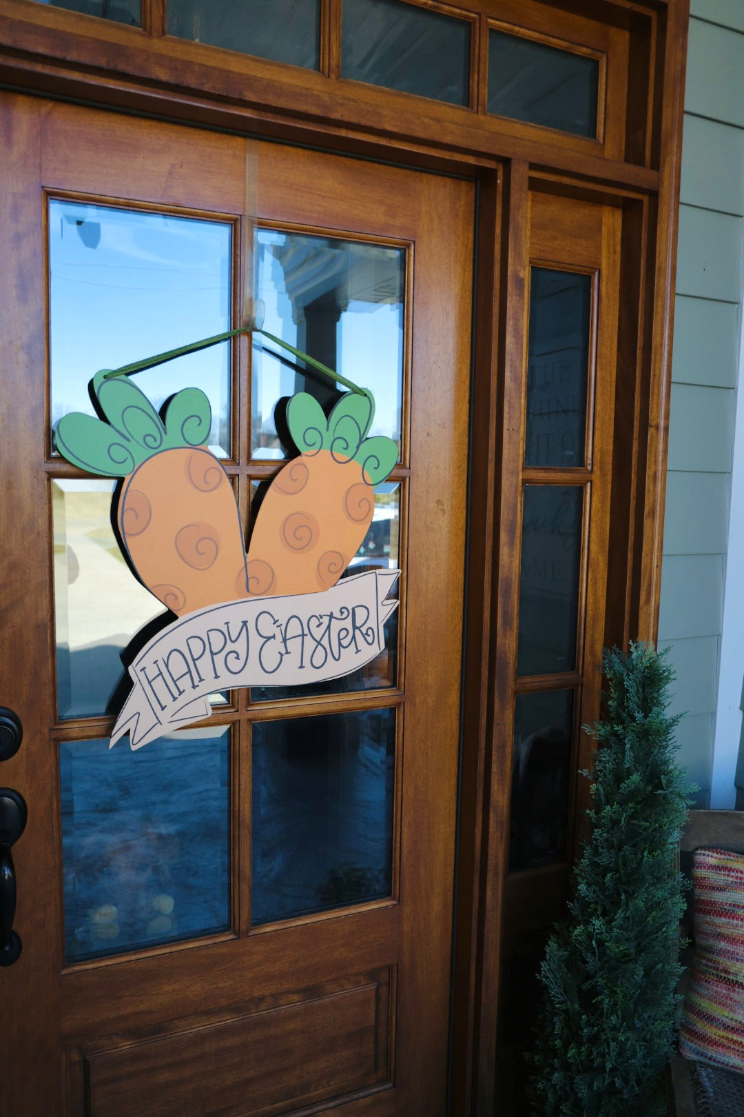 Happy Easter Carrots Doorhanger