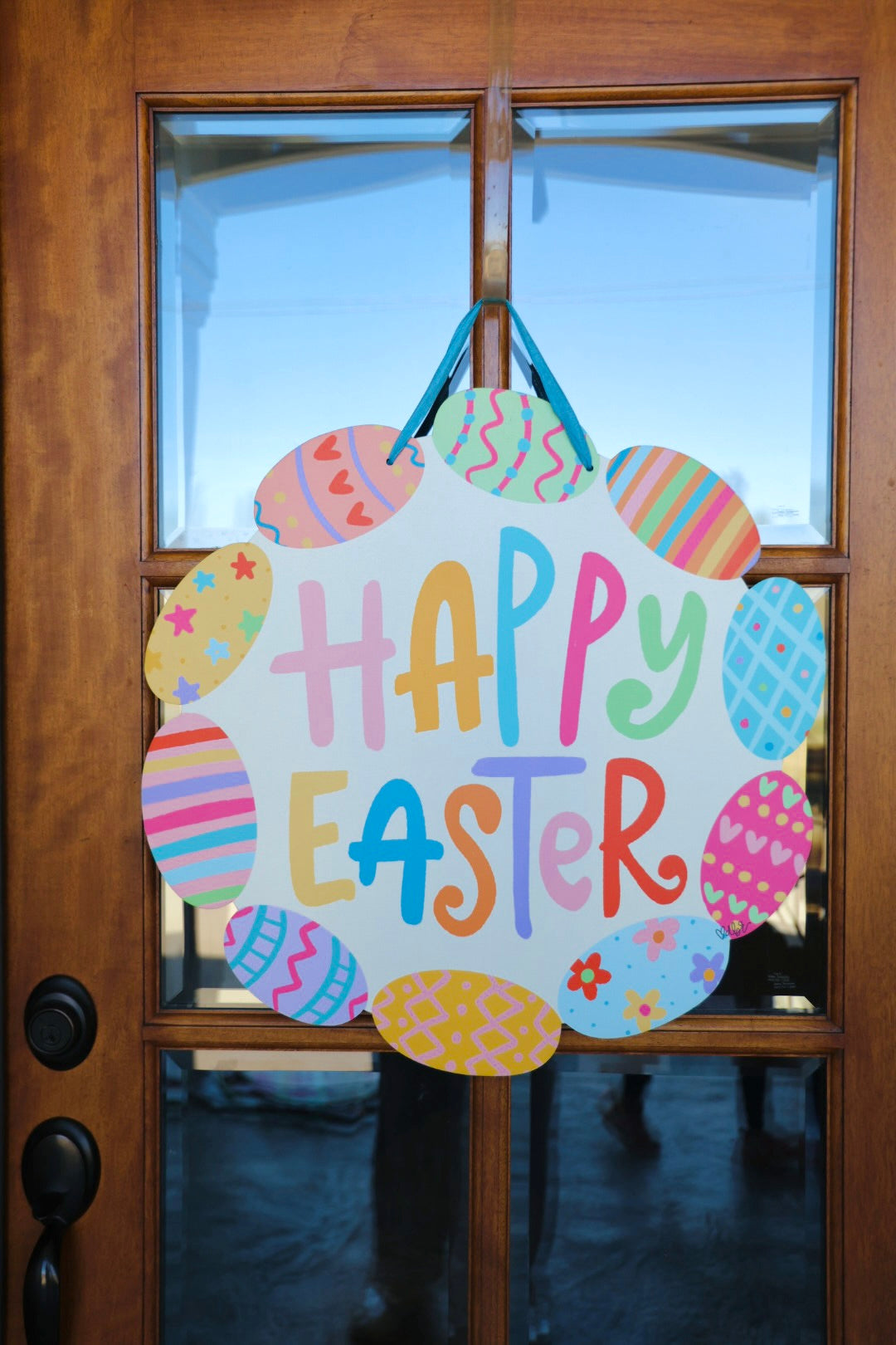 Happy Easter Egg Wreath Doorhanger