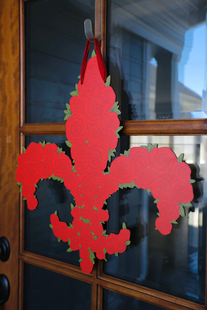 Rose Fleur De Lis Doorhanger