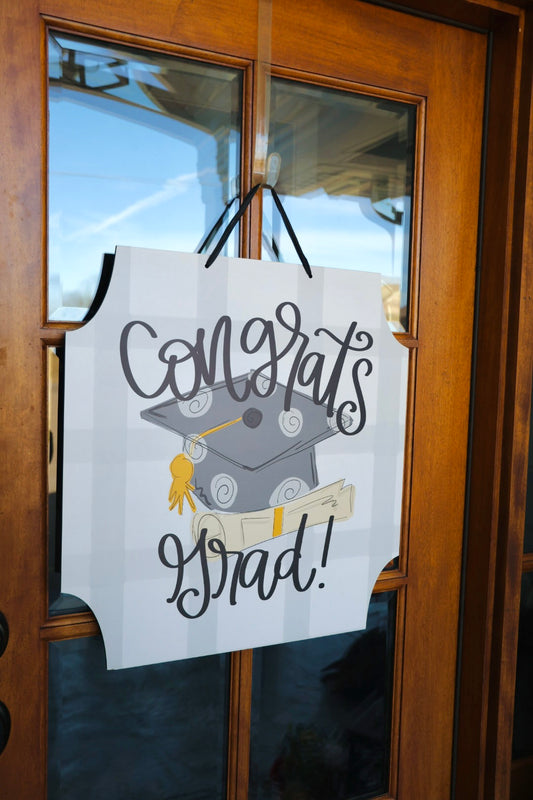 Congrats Grad Square Doorhanger