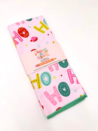 Ho Ho Ho- Microfiber Waffle Weave Tea Towel