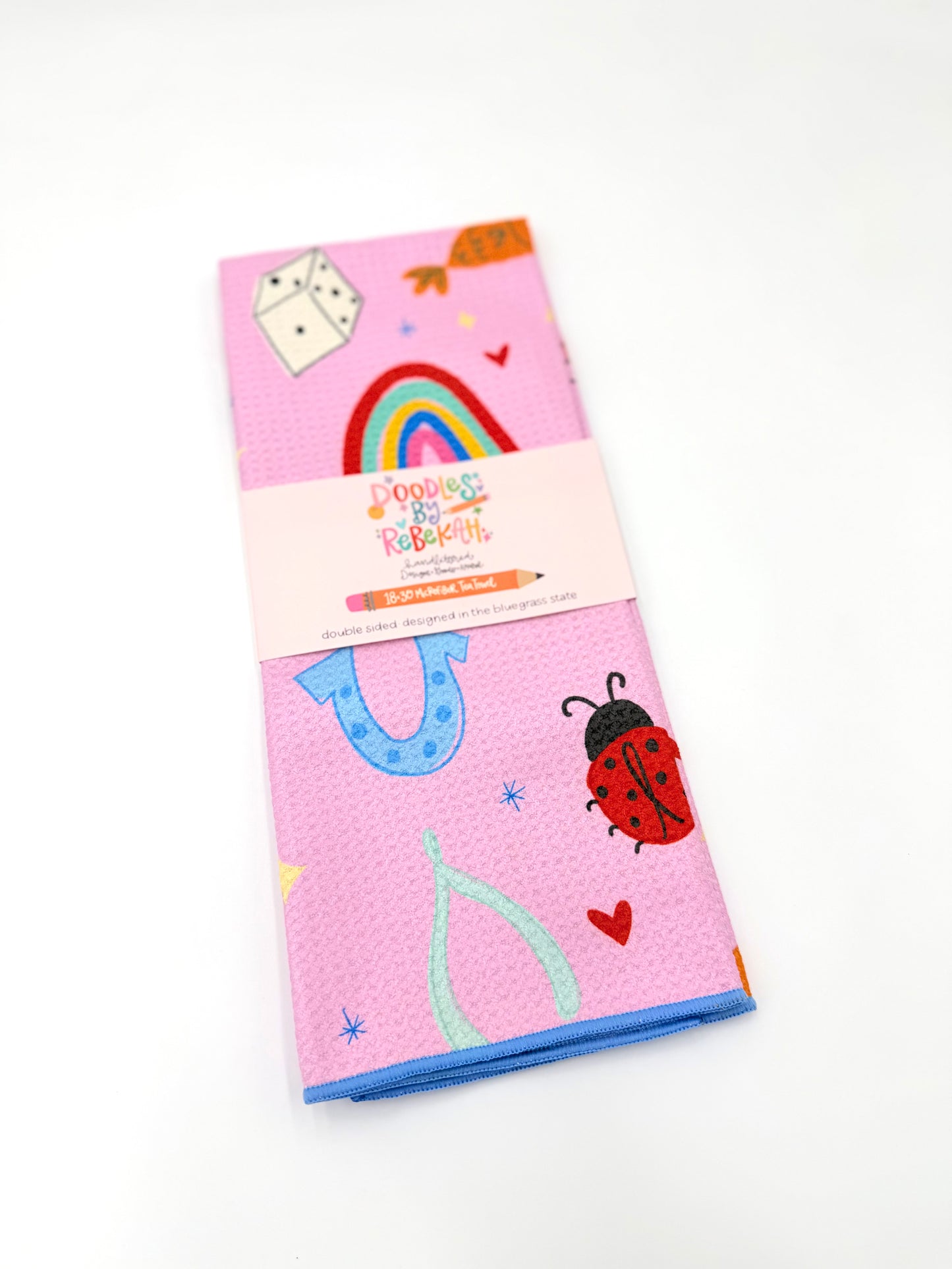 Lucky You- Microfiber Waffle Weave Tea Towel