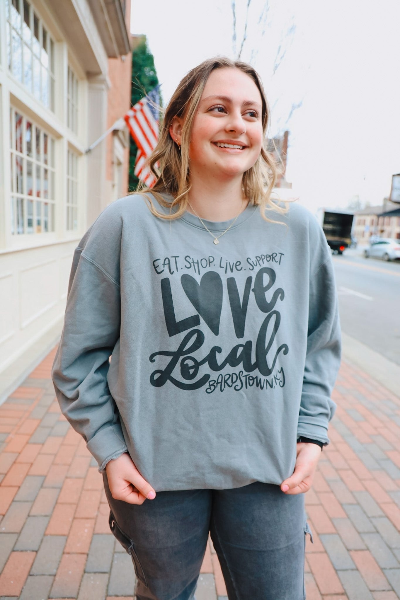 Eat Shop Live Support Love Local *Custom Town* Sweatshirt