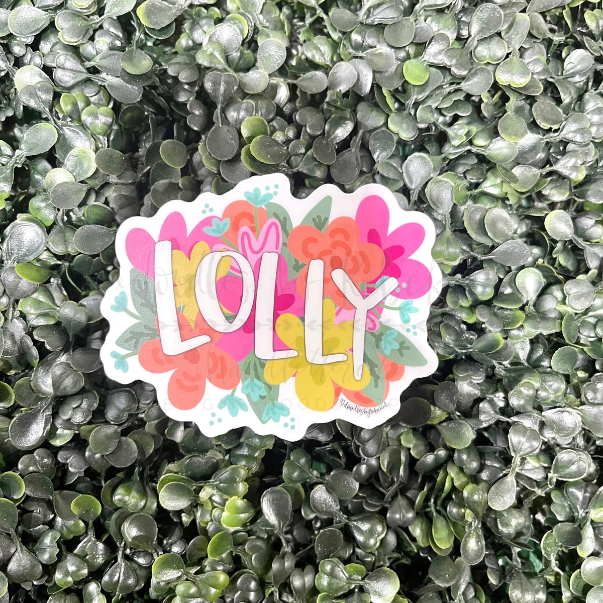 Colorful Flowers Lolly Sticker - Sticker