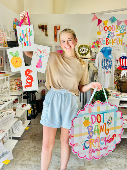 Dot Bam Crack Mahjong Doorhanger