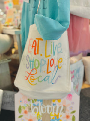 Eat Live Shop Colorful Tote