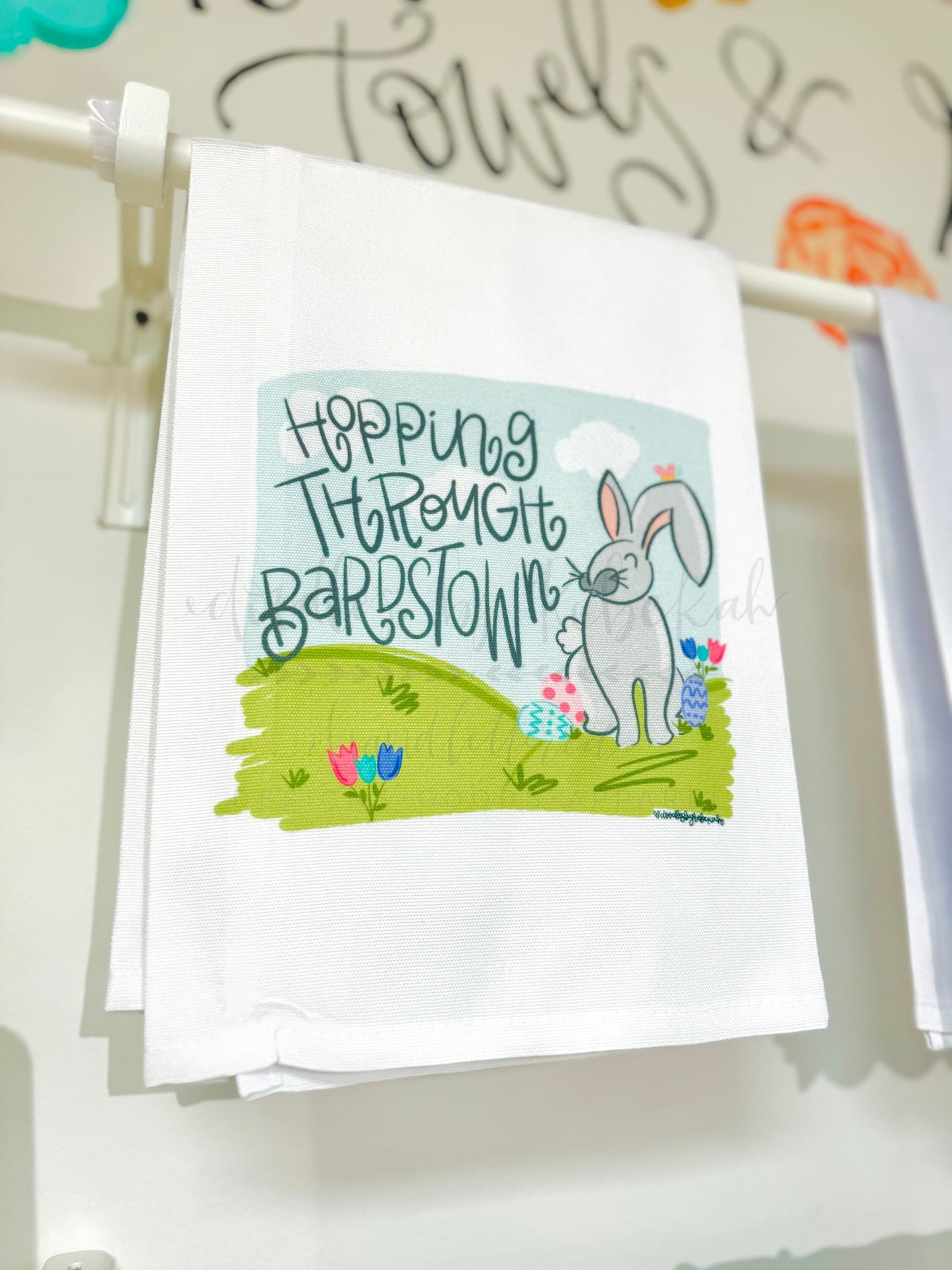 Hopping Through *Custom Town* Tea Towel - Tea Towels