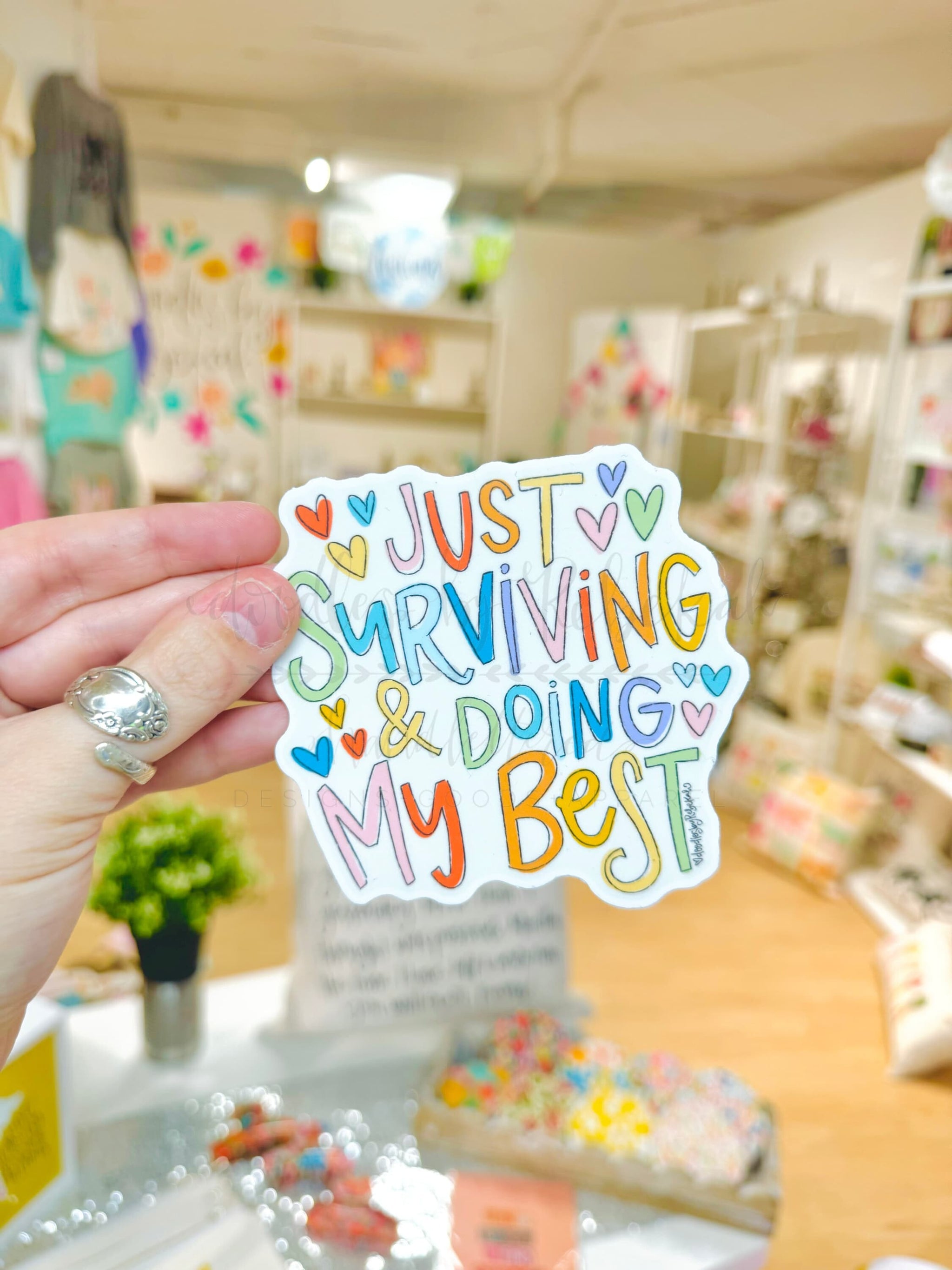 Doodles by Rebekah - Just Surviving & Doing My Best Sticker