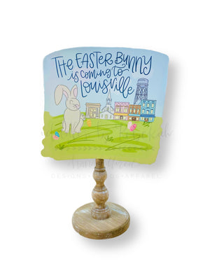 The Easter Bunny Is Coming To *Custom Town* Doorhanger/Topper/Attachment - Door Hanger
