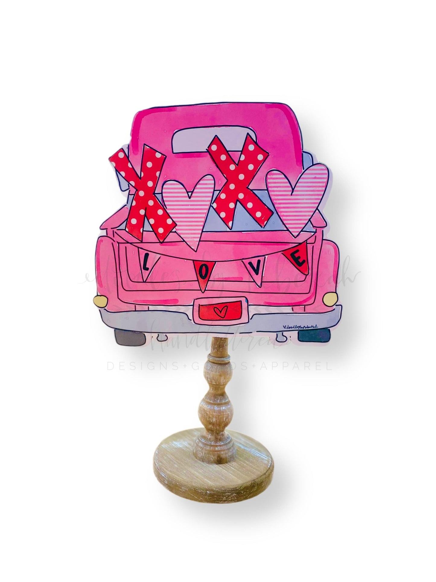 Pink Valentine Truck Topper/Attachment - Door Hanger