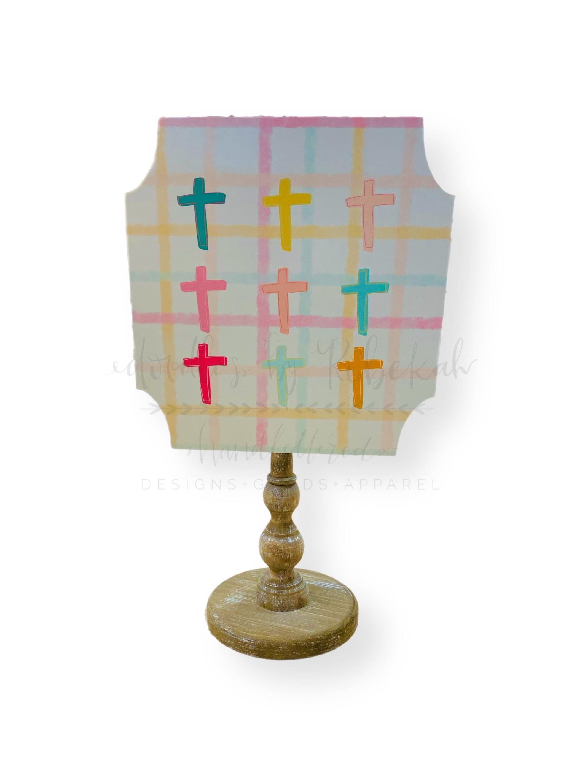 Gingham Cross Topper/Attachment - Door Hanger