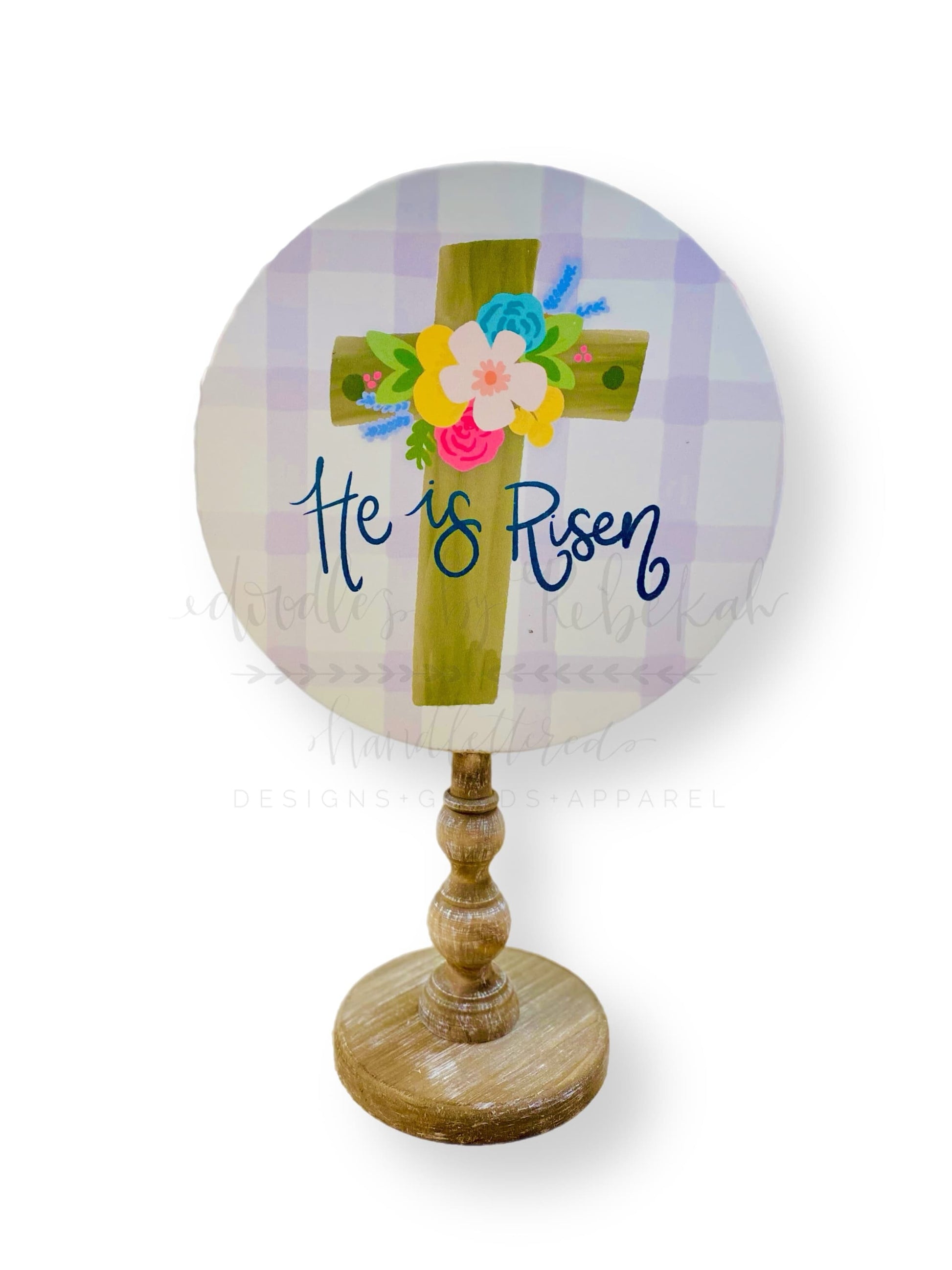 He Is Risen Plaid Topper/Attachment - Door Hanger