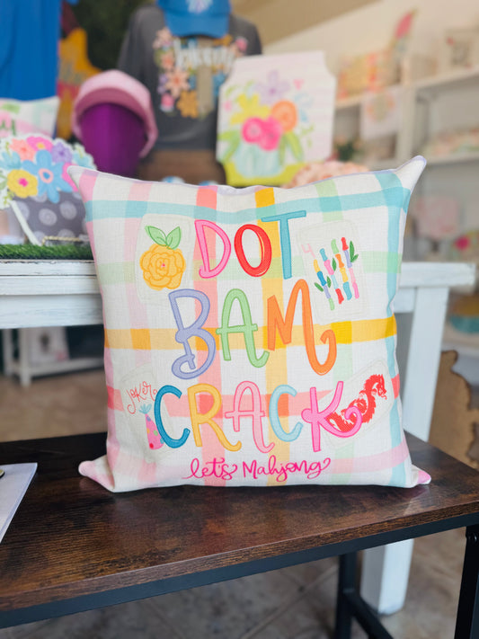 Dot Bam Crack Mahjong Square Pillow