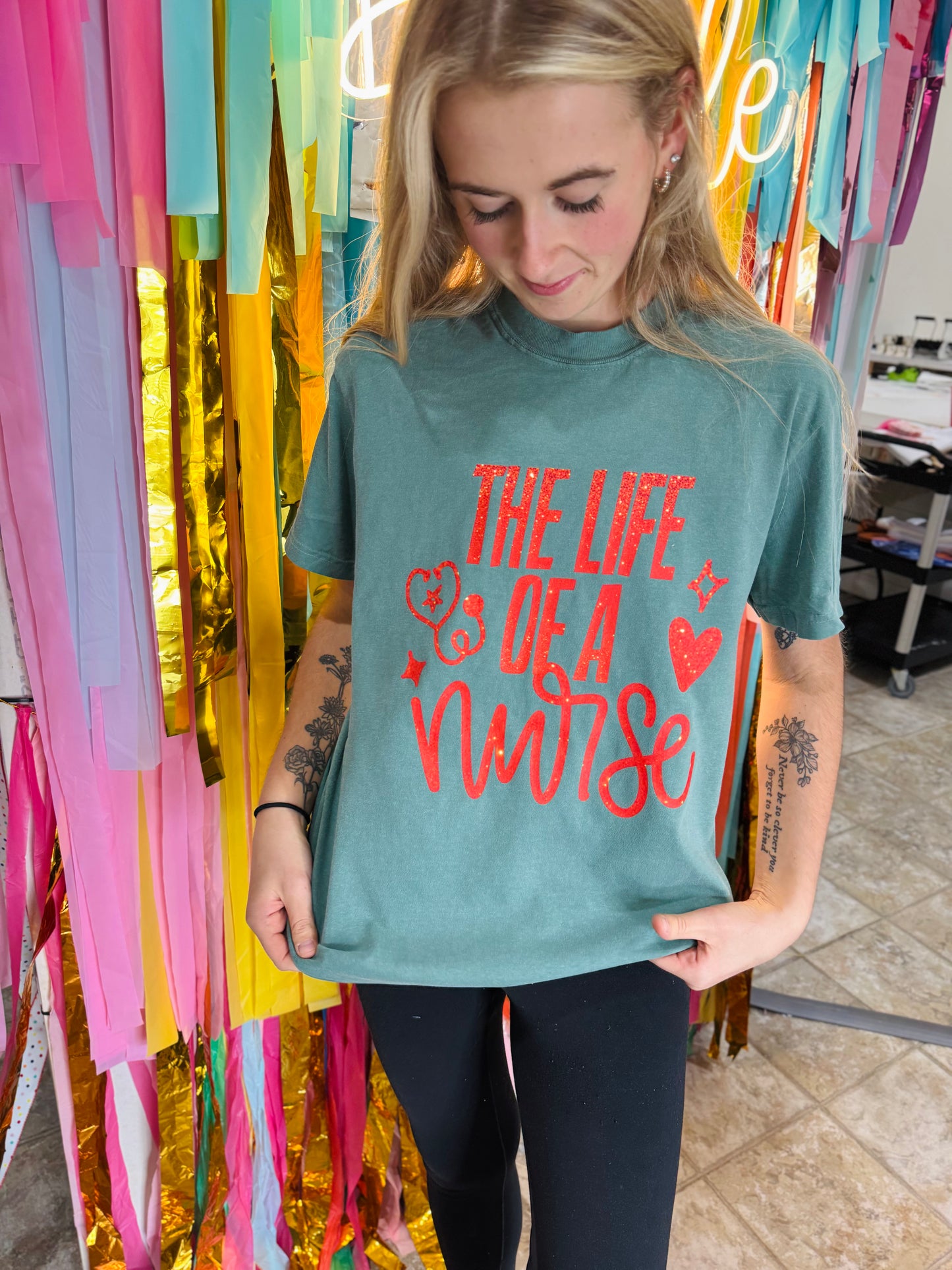 The Life of a *Custom Name* Light Green Tee