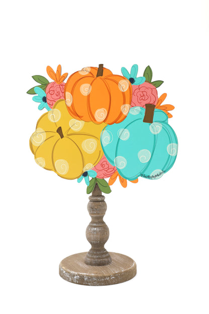Multi Floral Pumpkin Topper