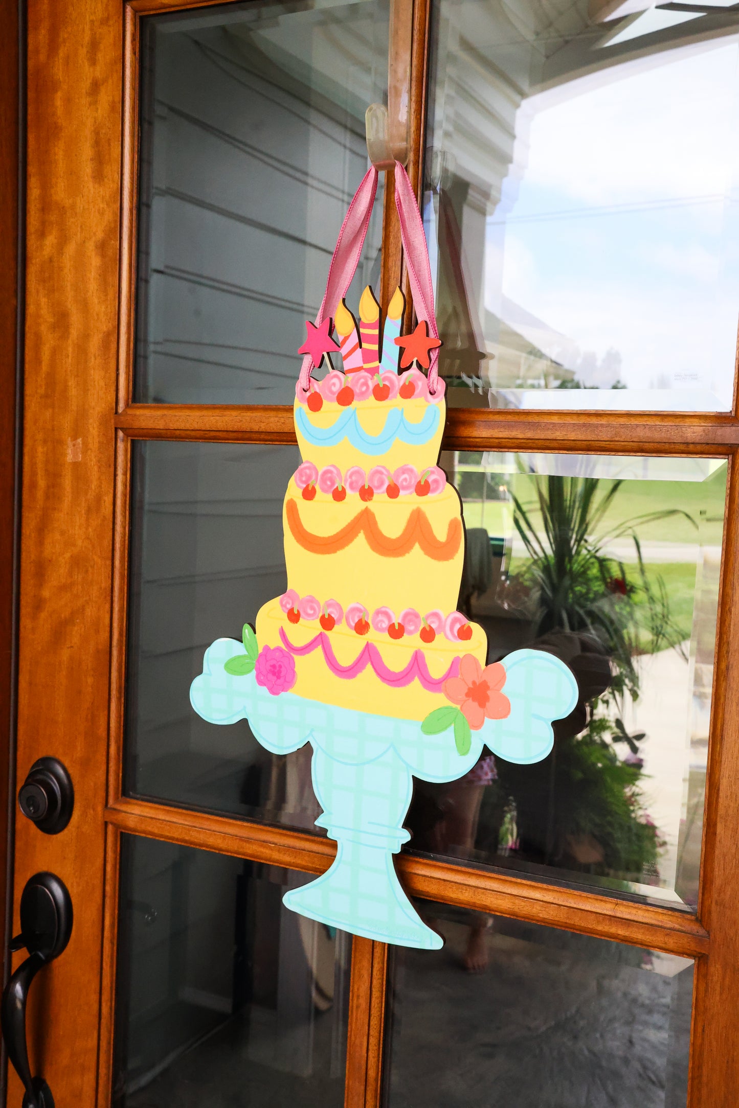 Colorful Tiered Cake Doorhanger