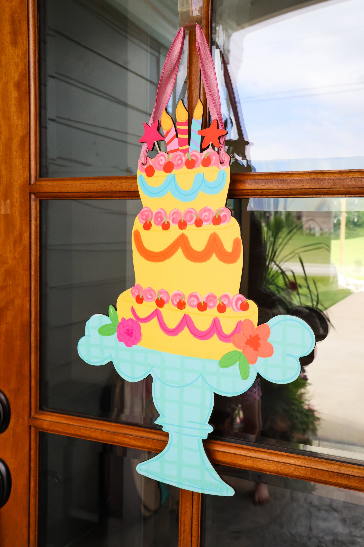 Colorful Tiered Cake Doorhanger